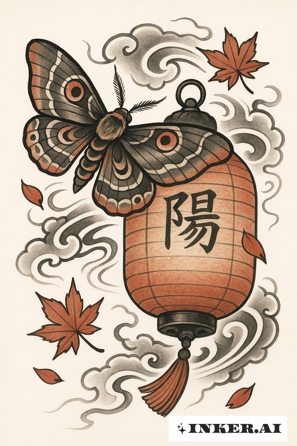 Motten und Japanische Papierlaterne