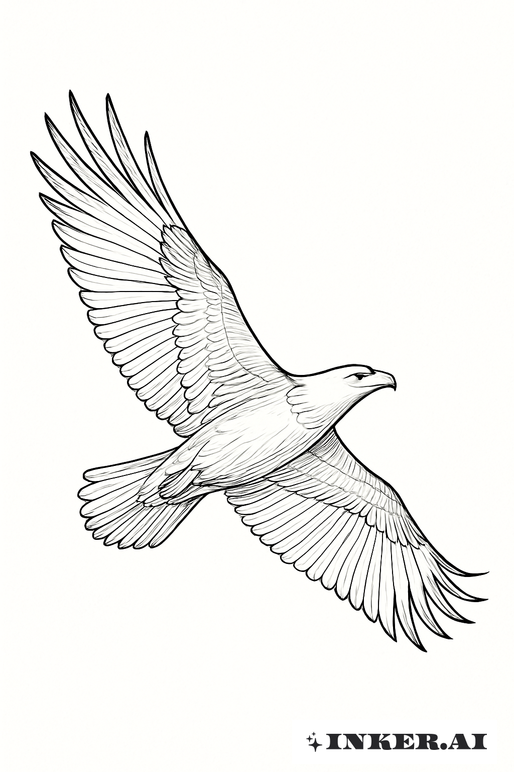 Silhueta Única de Águia Voando