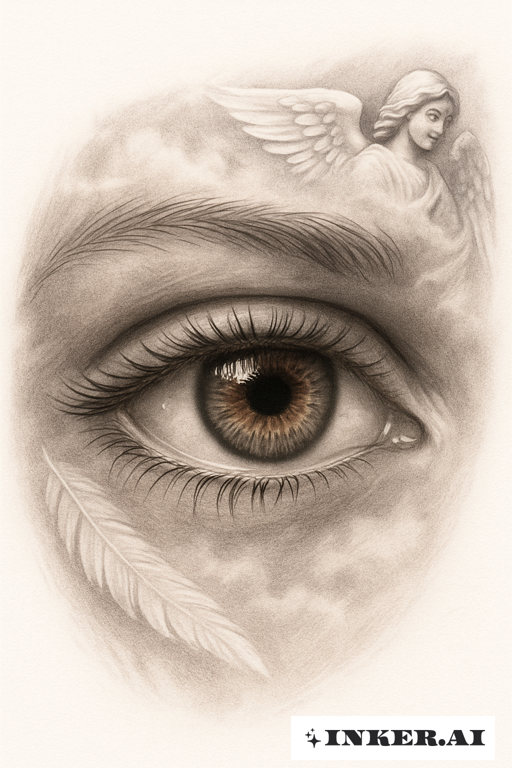 Hyperrealistic Guardian Angel's Eye
