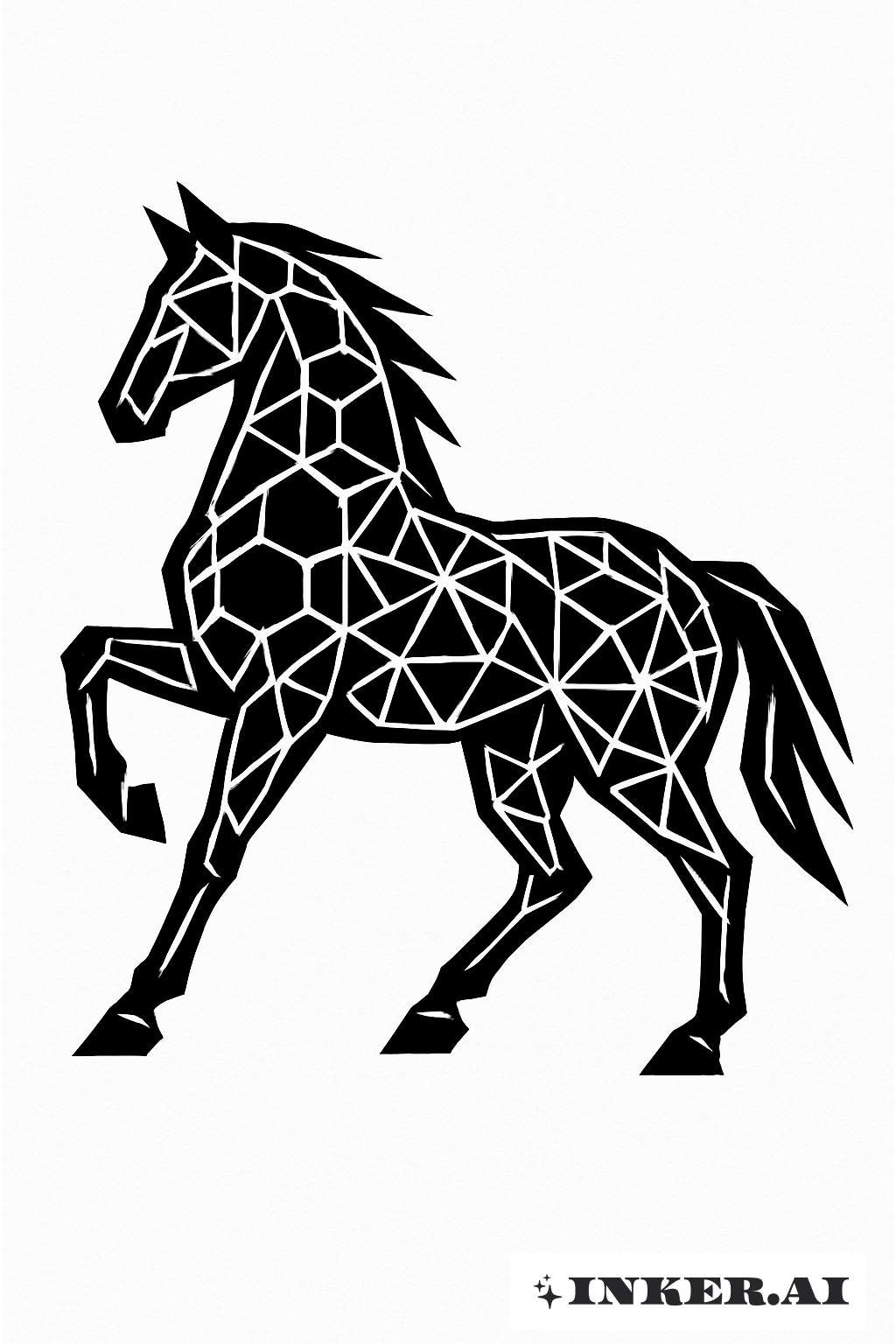 Dark Horse Silhouette With Patterns