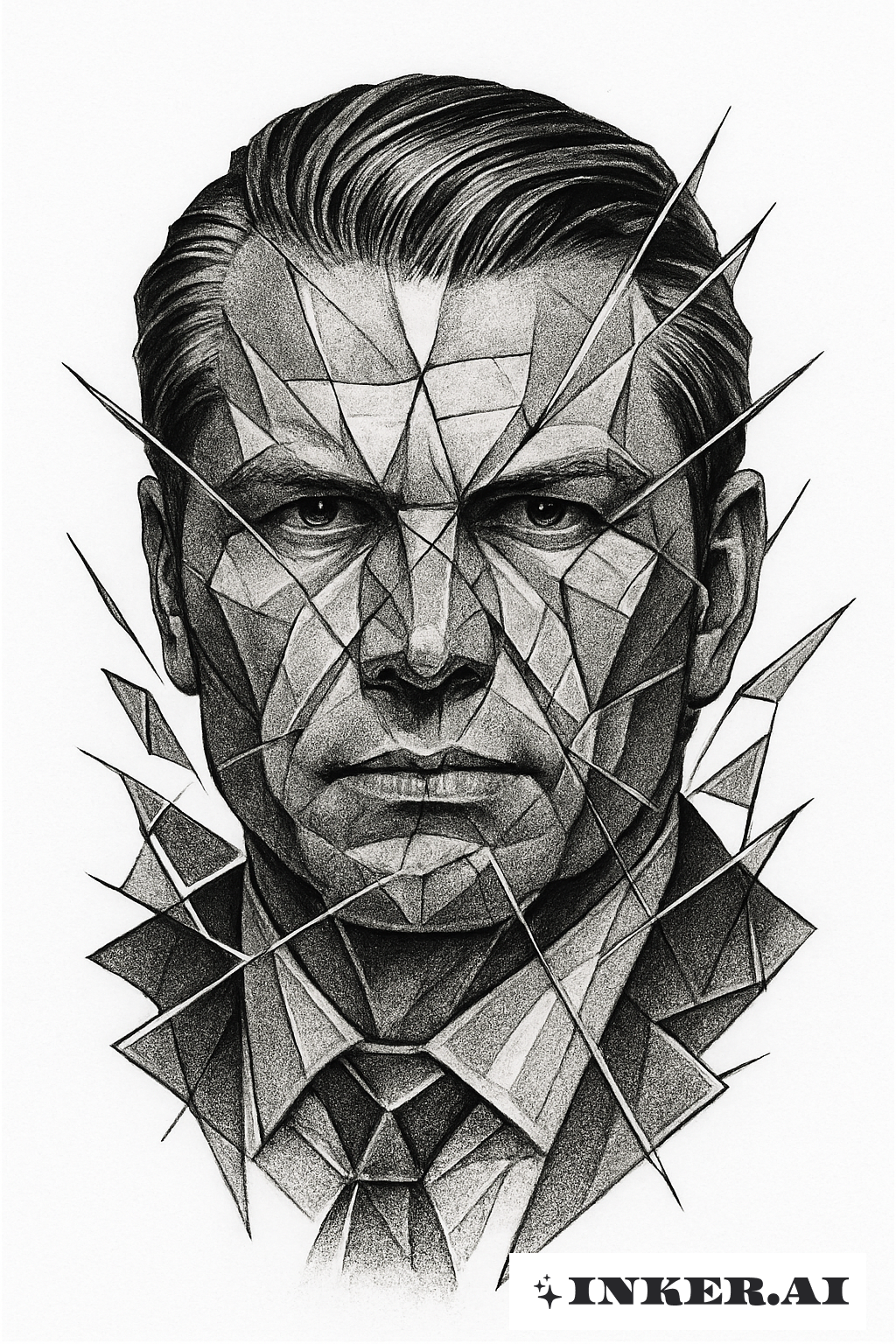 피트 헥세스의 산산조각 유리 초상화