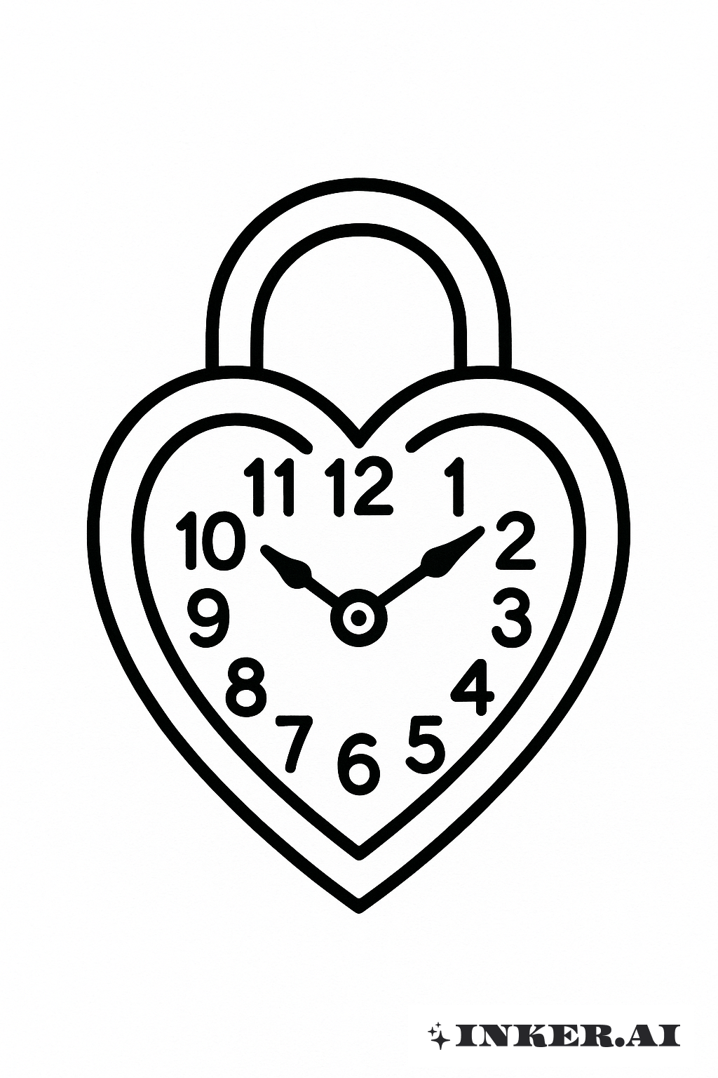 Un Simple Cadenas en Forme de Cœur avec Horloge