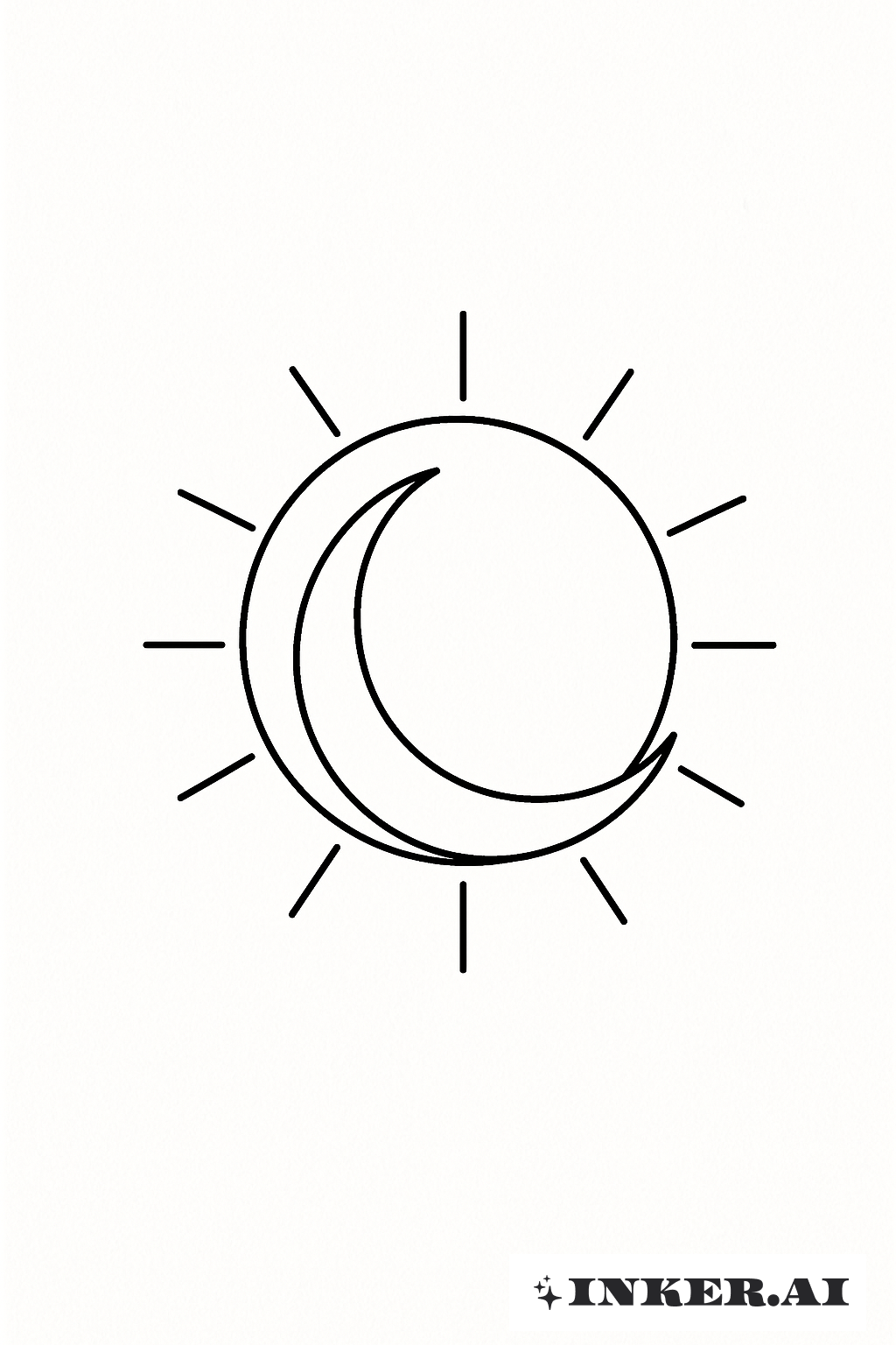 重なる太陽と月のシルエット