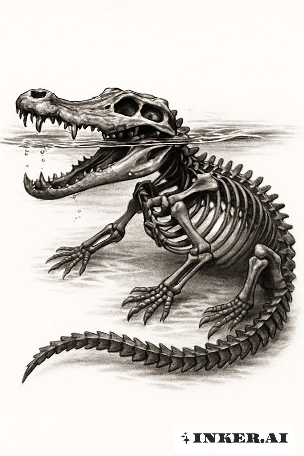 Submerged Alligator Skeleton