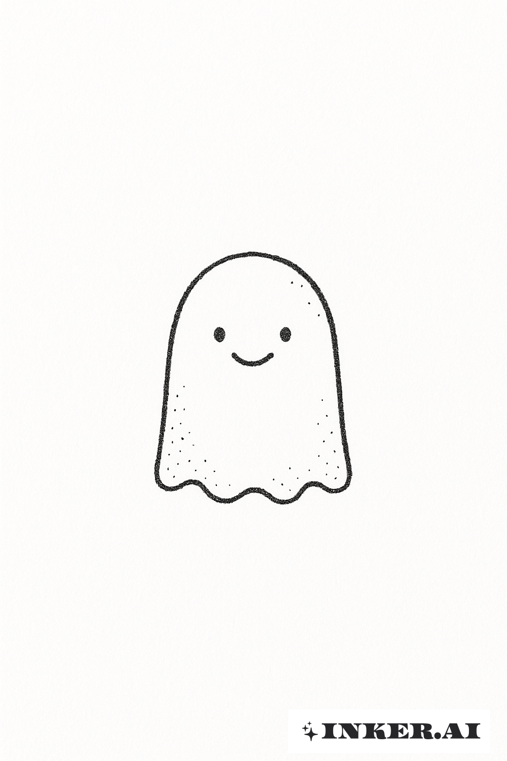 Um Pequeno Fantasminha de Tatuagem Stick And Poke