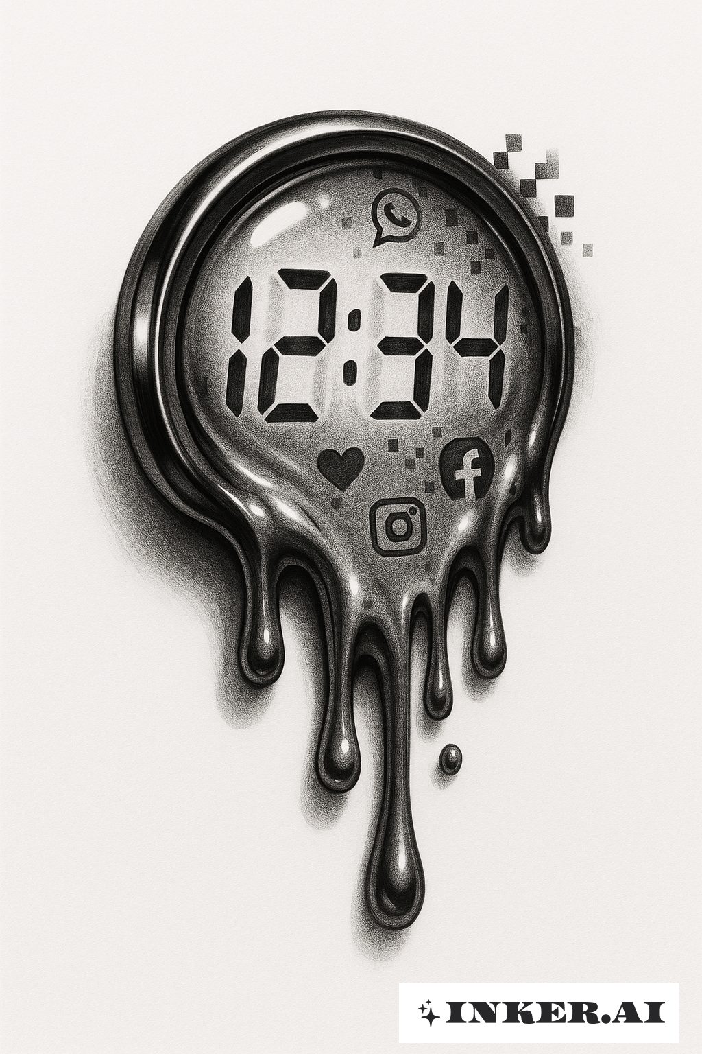 Z世代の溶けるデジタル時計の文字盤