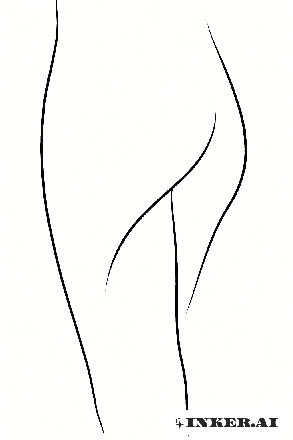 Linha Contínua Única ao Longo da Coxa