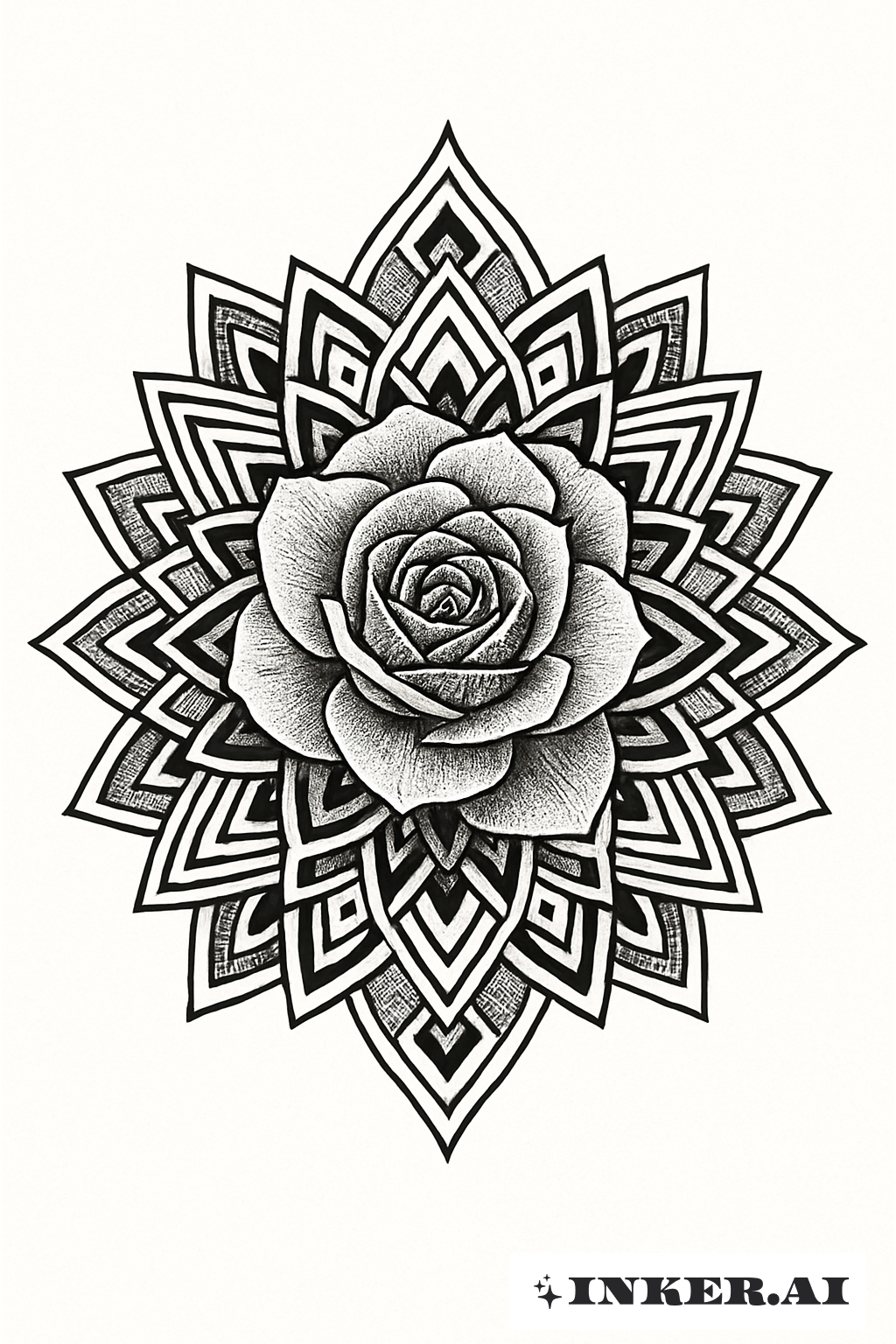 Hoa Văn Mandala Hoa Hồng Sa Mạc