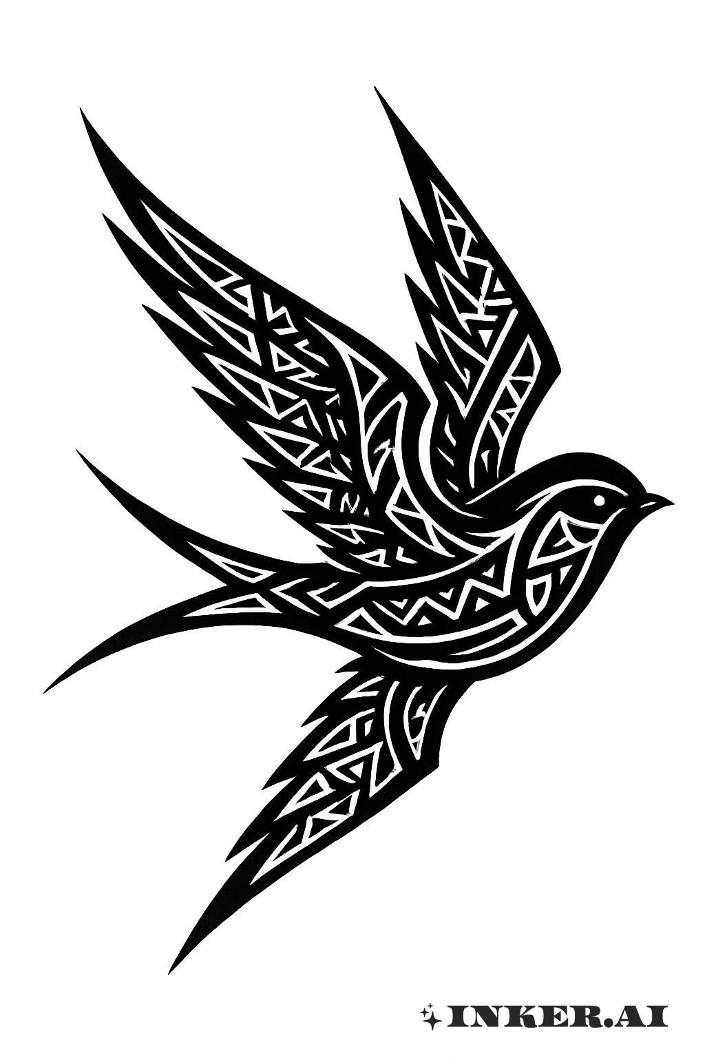 Fetter schwarzer Schwalben-Tribal