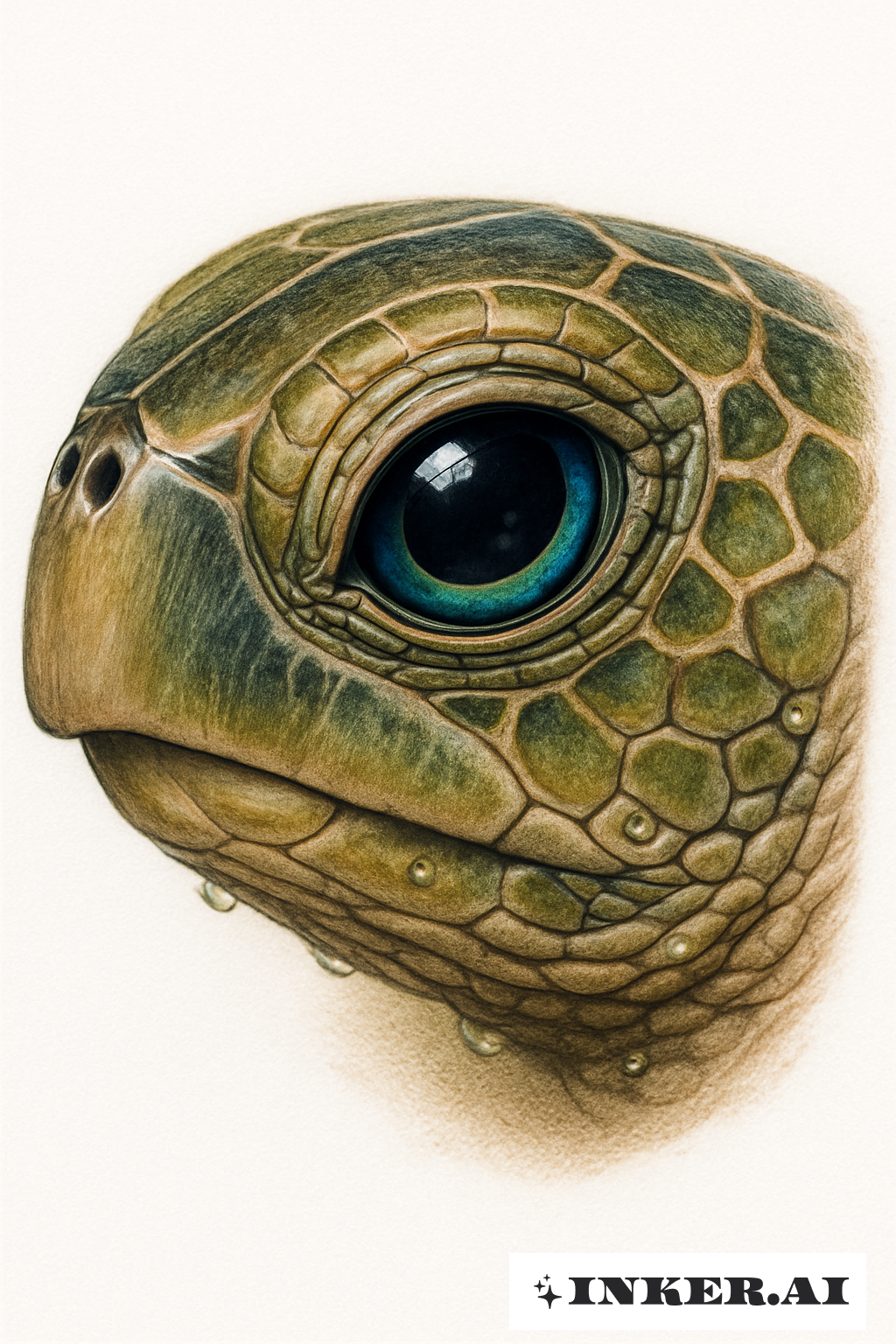 Œil Détaillé d'une Majestueuse Tortue de Mer