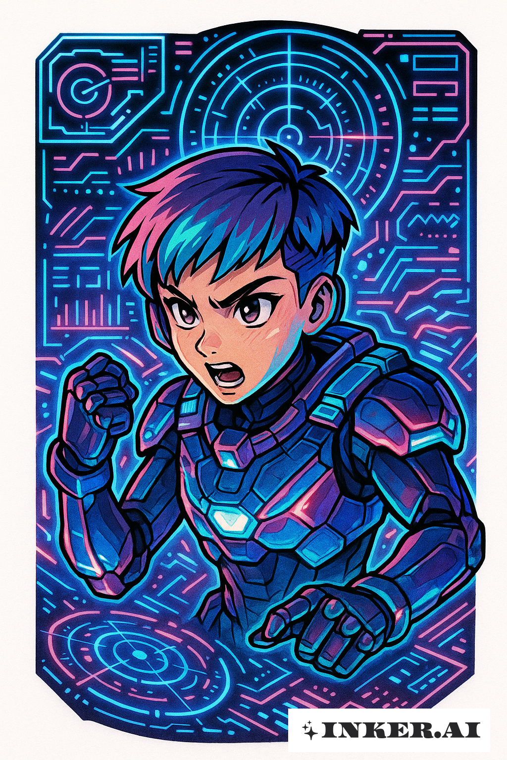 Z世代メカパイロットの輝くインターフェース