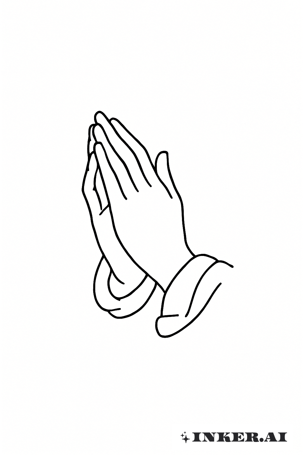 Simple Outline of Praying Hands