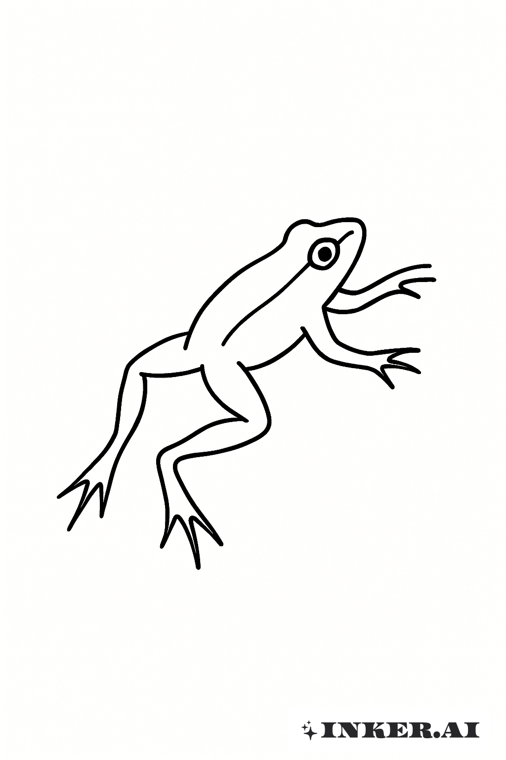 Esquisse Simple d'une Grenouille Sautante
