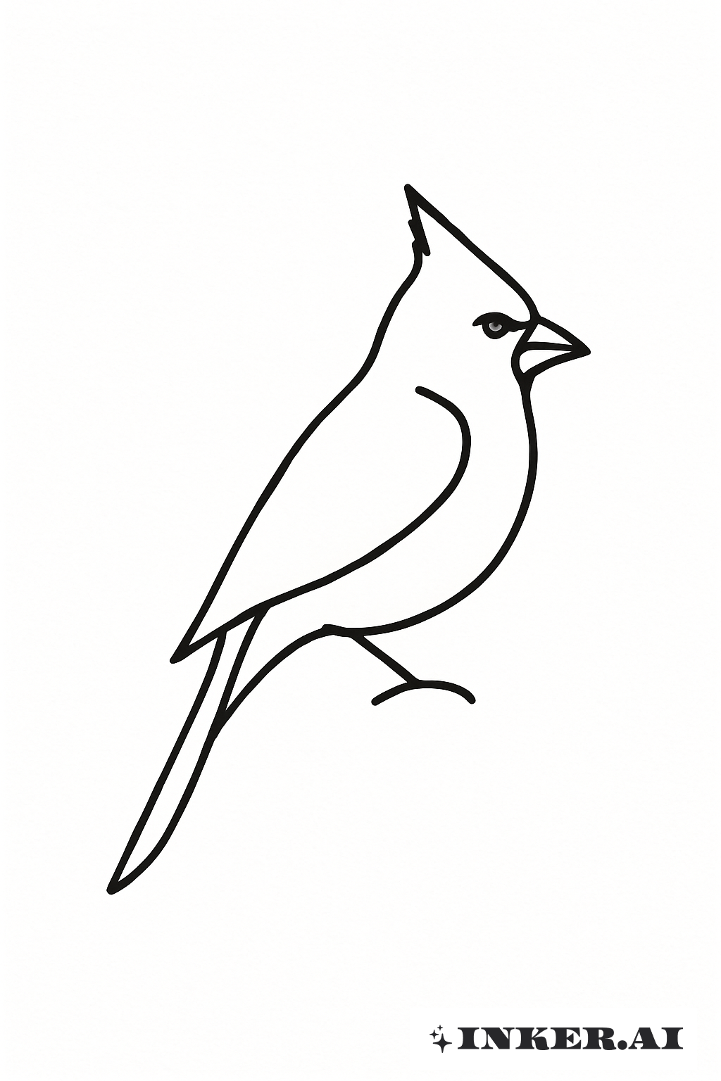Einlinientattoo eines Kardinals