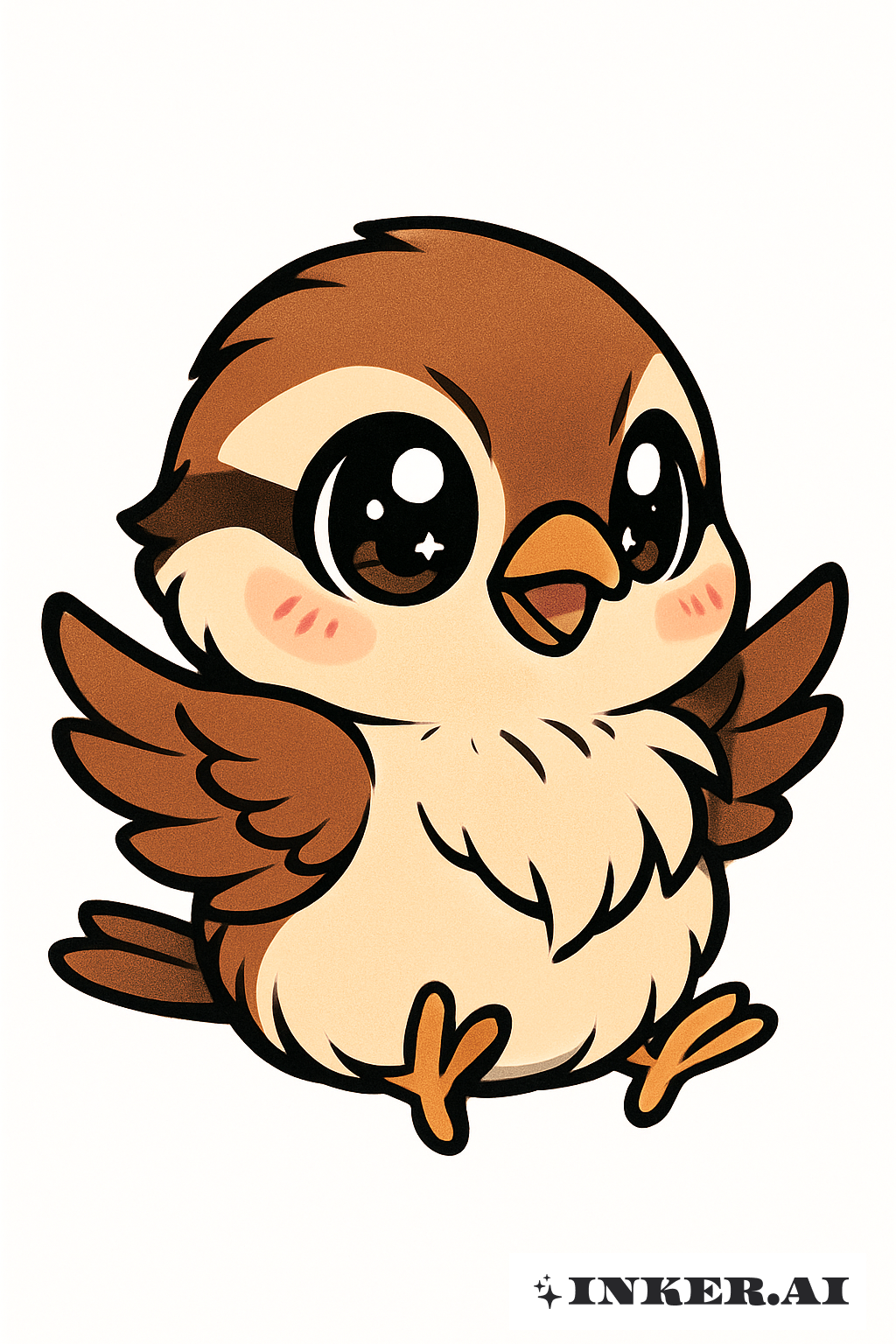 Chibi Sparrow With Sparkling Eyes