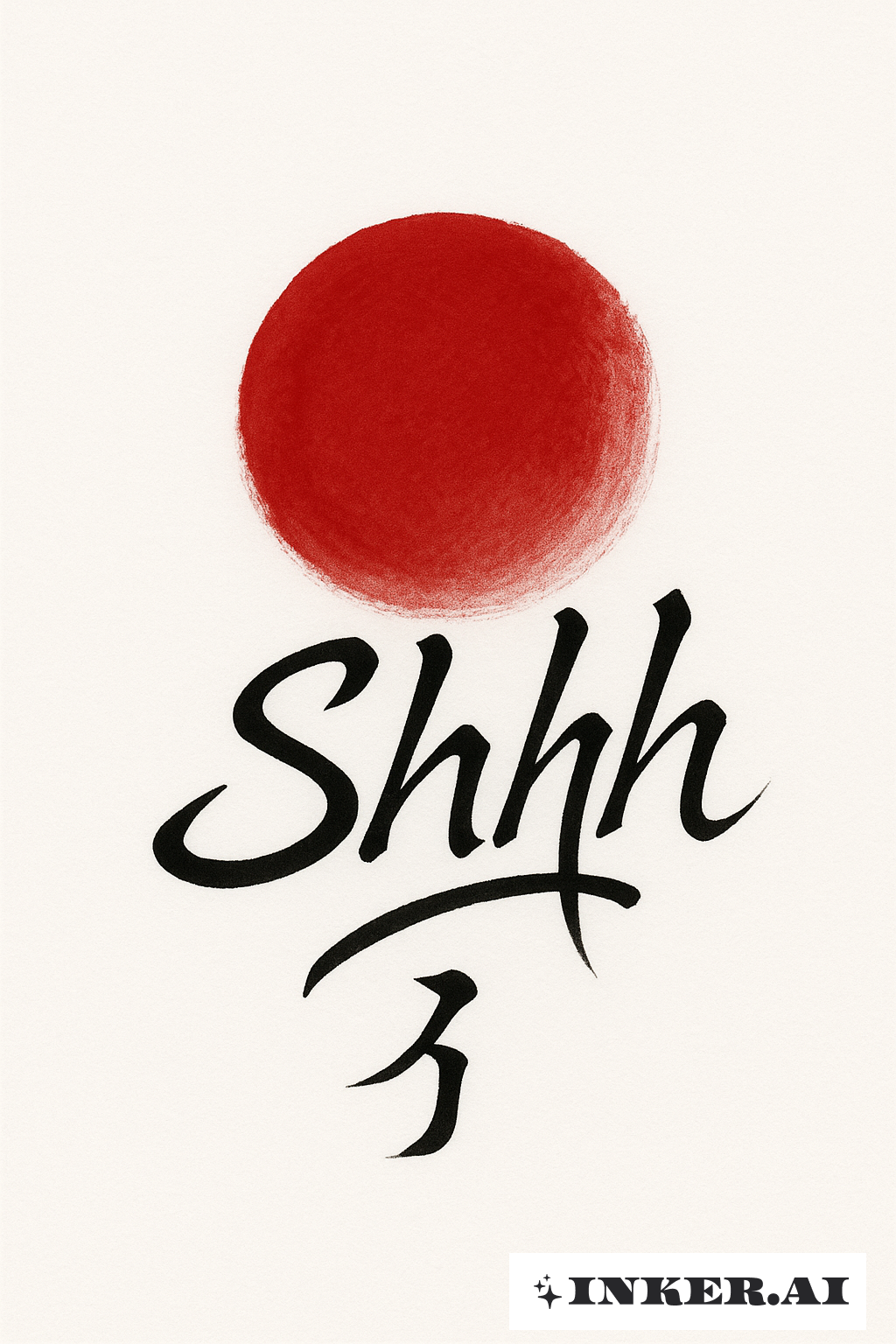 Soleil Rouge et Calligraphie Chut