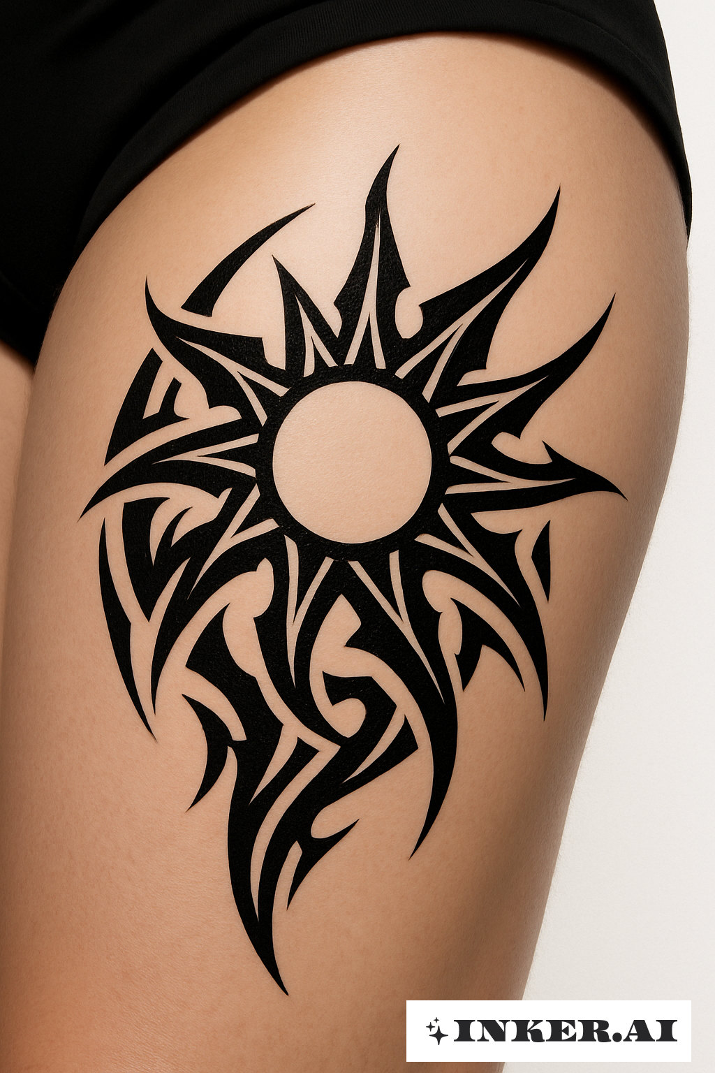 Símbolo Tribal do Sol no Quadril