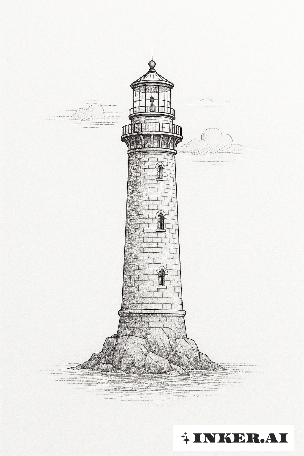 Phare à aiguille unique détaillée