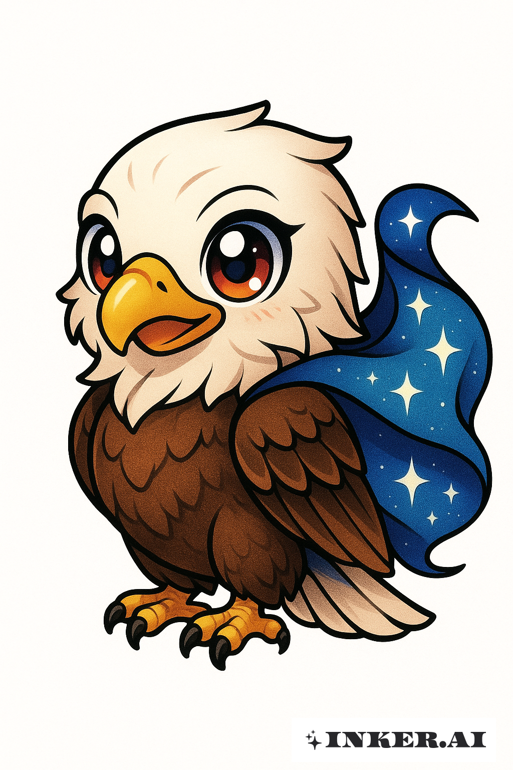 Chibi Eagle With A Starry Cape