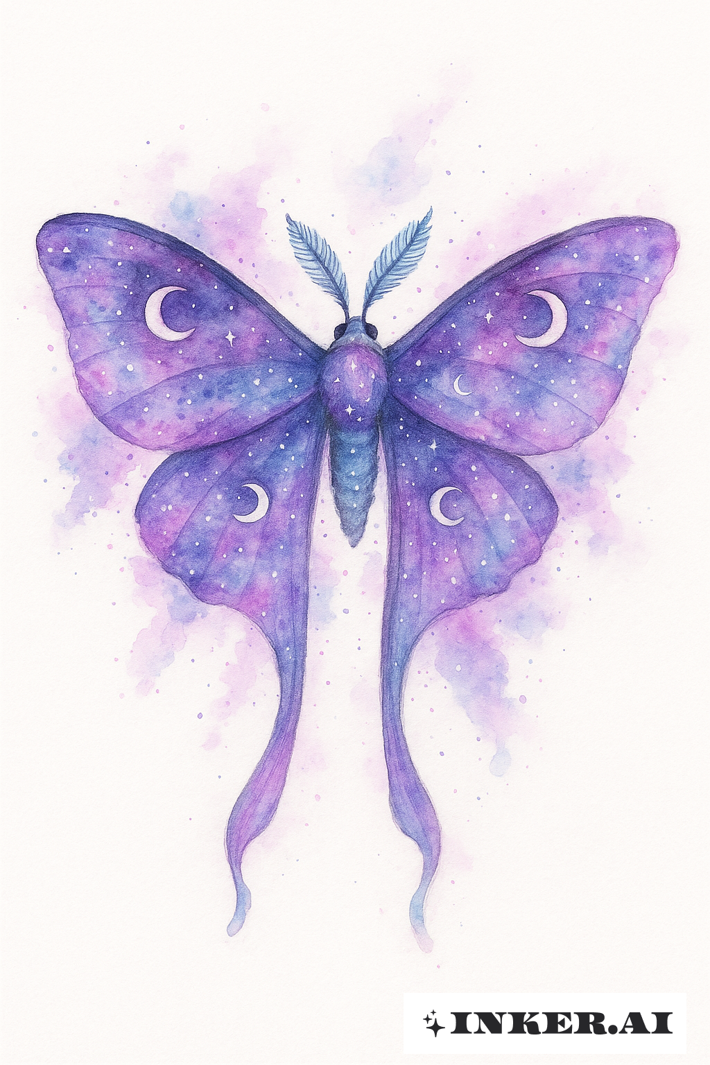 Cosmic Luna Moth With Nebulae Hues