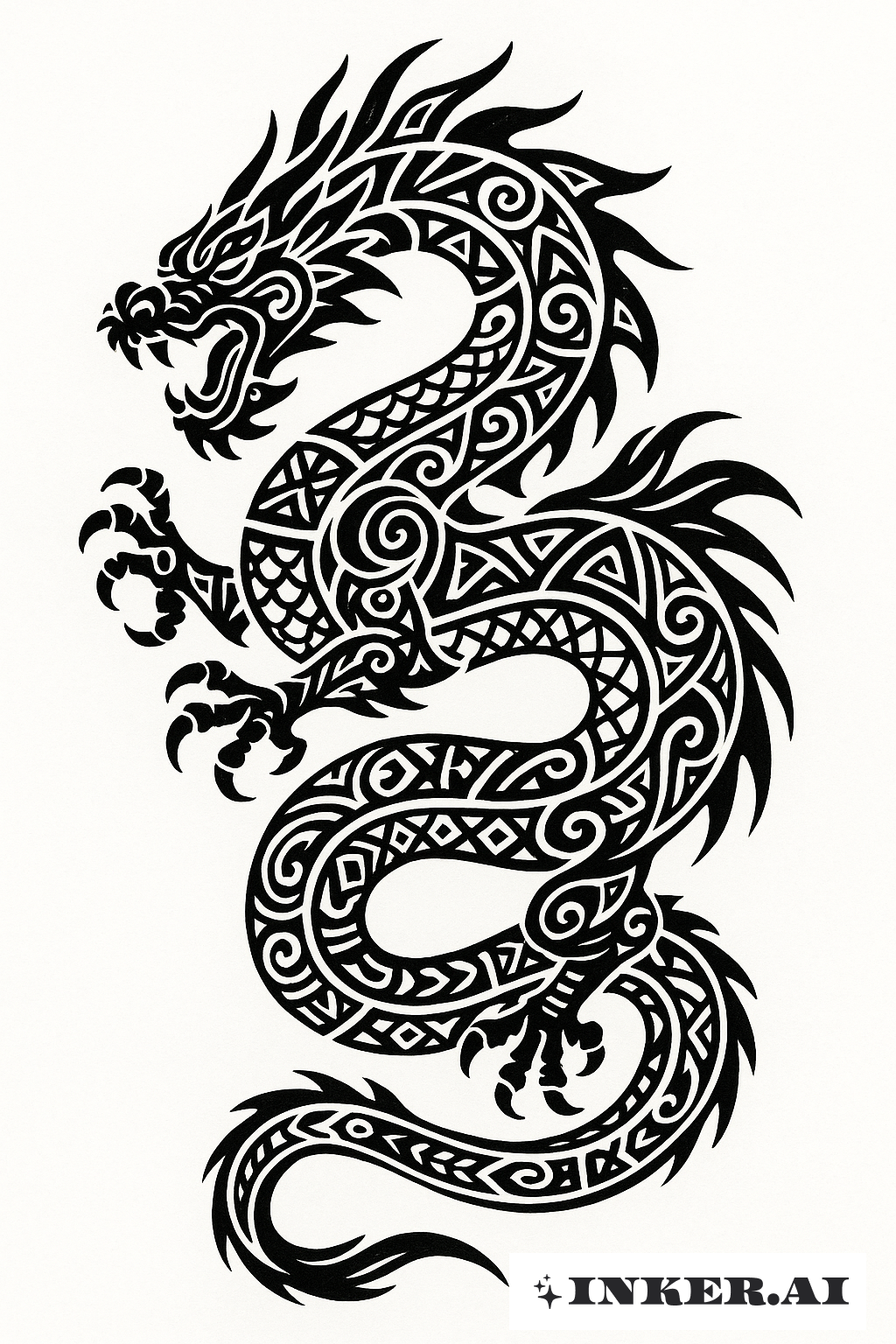 毛利風格的日本龍流