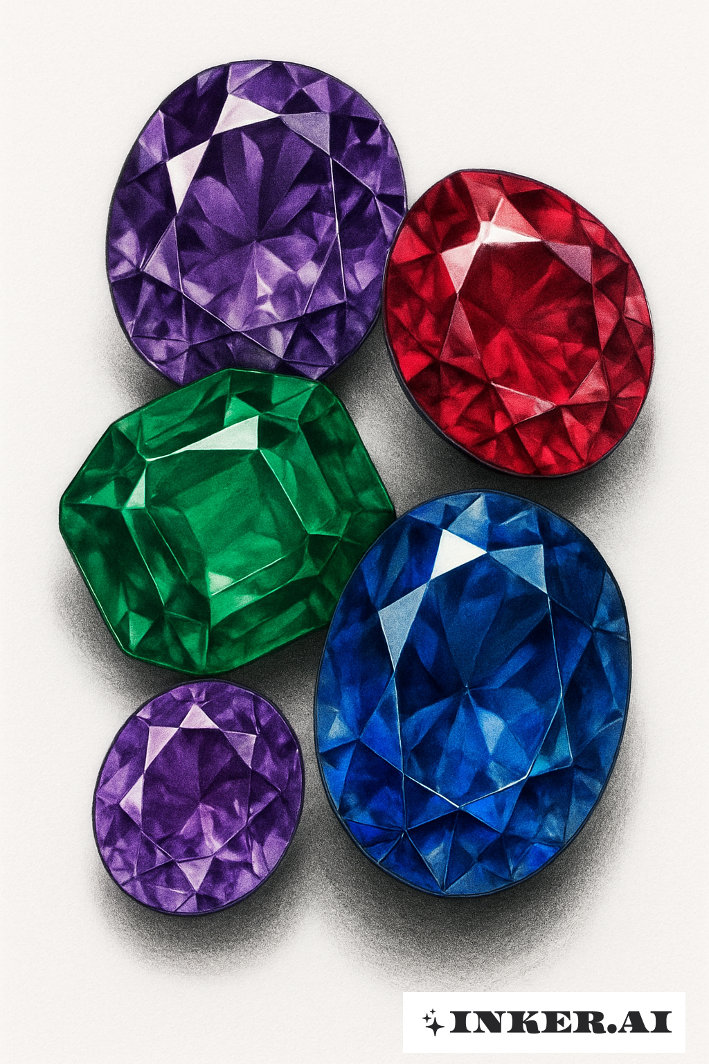 Um Detalhado Novo Agrupamento de Pedras Preciosas