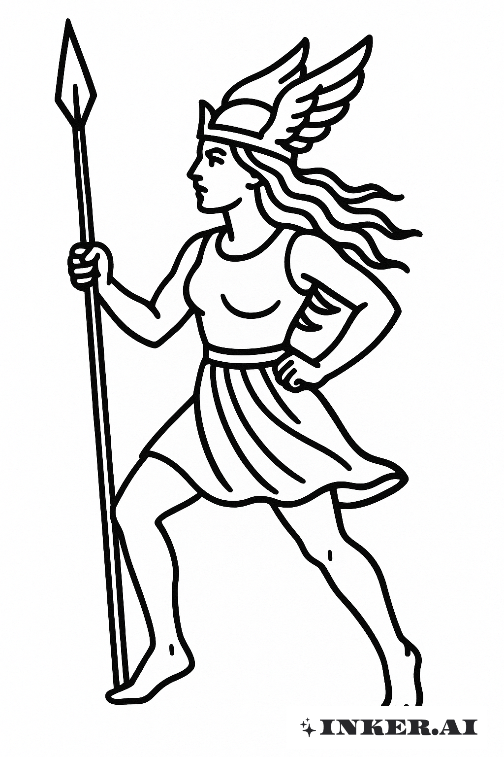 Valkyrie Holding A Spear