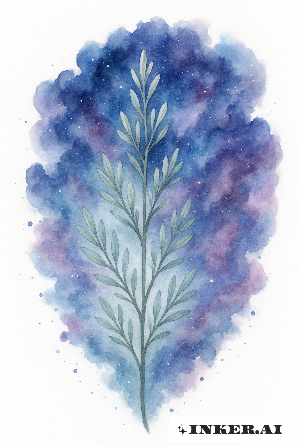 Sagebrush Against a Watercolor Galaxy