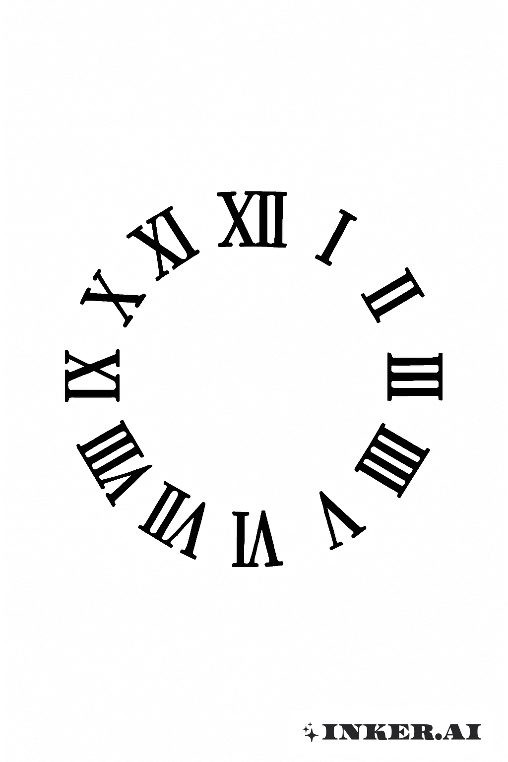 Un cercle épuré de chiffres romains en guise d'horloge