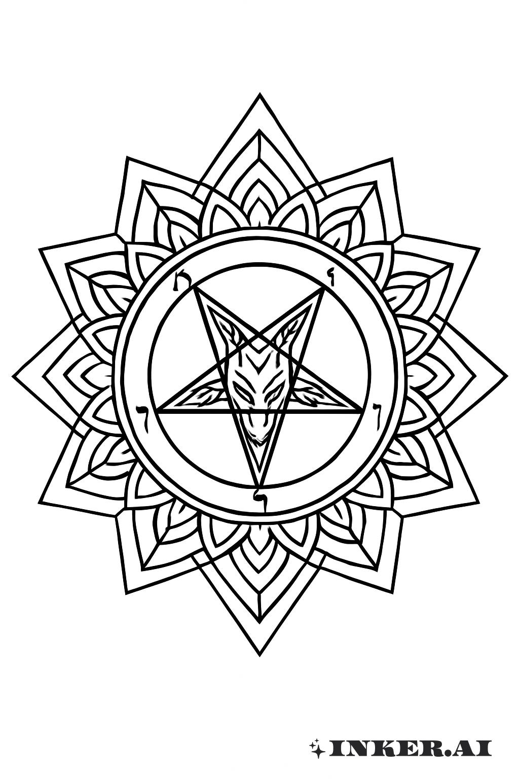 Biểu Tượng Baphomet trong Hình Mandala