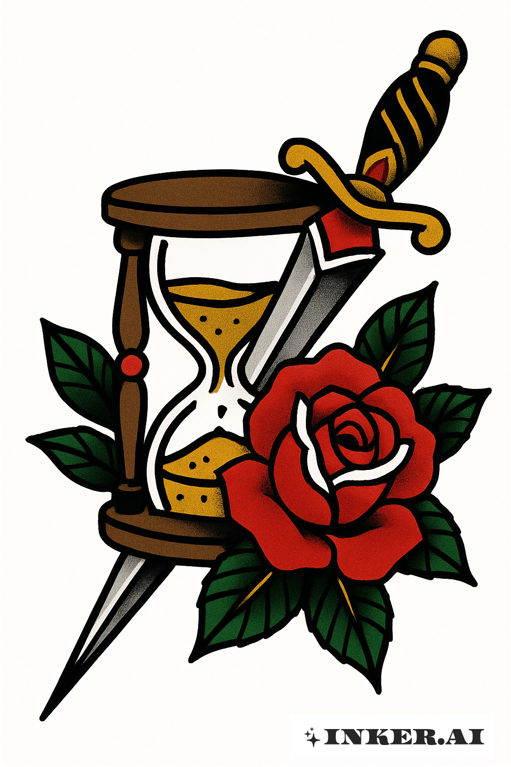 Sablier Rose et Dague