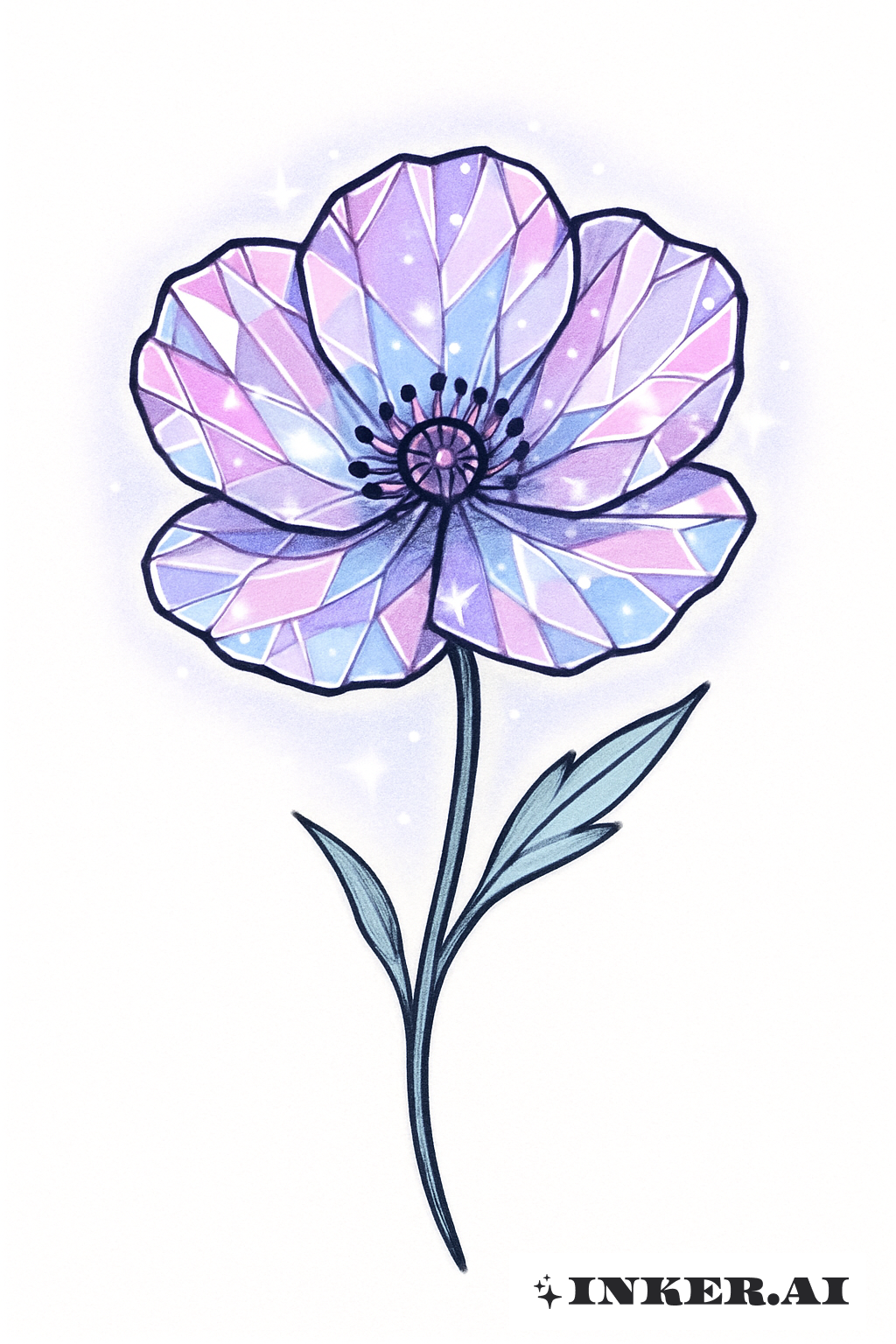 Kristallmohn mit einem sanften Glühen