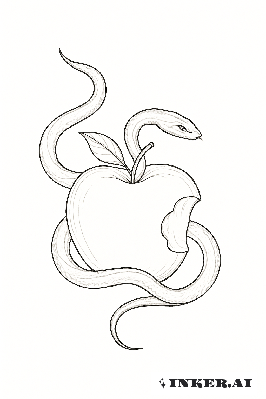 A Delicate Snake Wrapped Around the Bad Apple