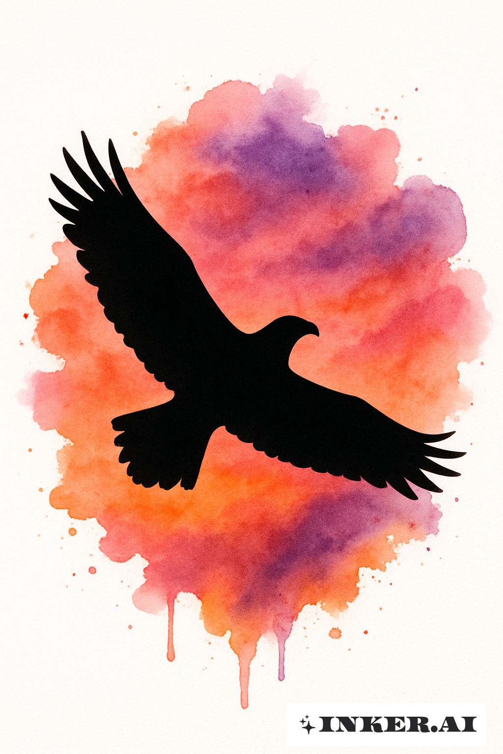 Silhueta de Águia em um Salpico de Pôr do Sol