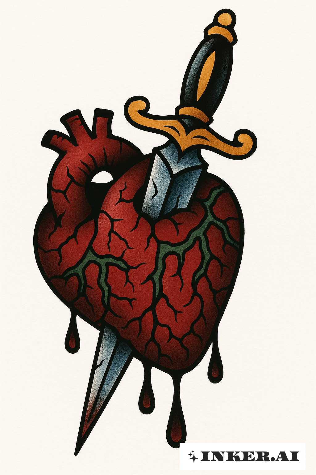 An Infected Heart Pierced By a Dagger