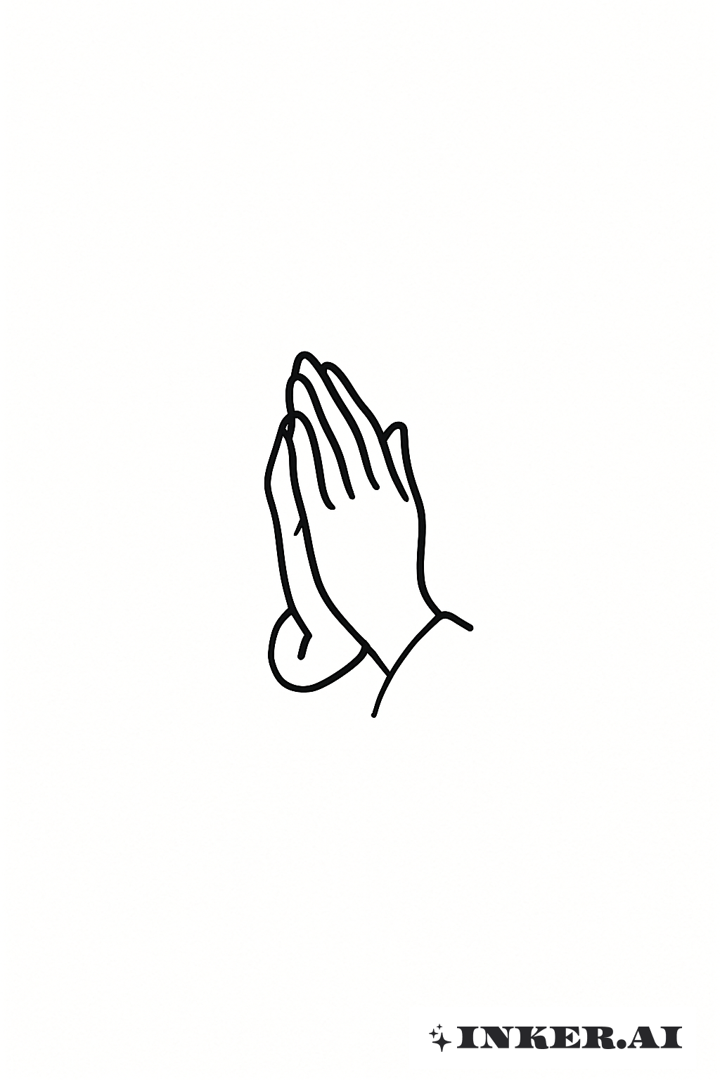 Tiny Praying Hands Silhouette