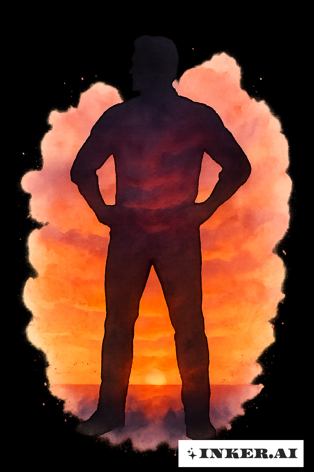 Pete Hegseths Silhouette im Sonnenuntergang