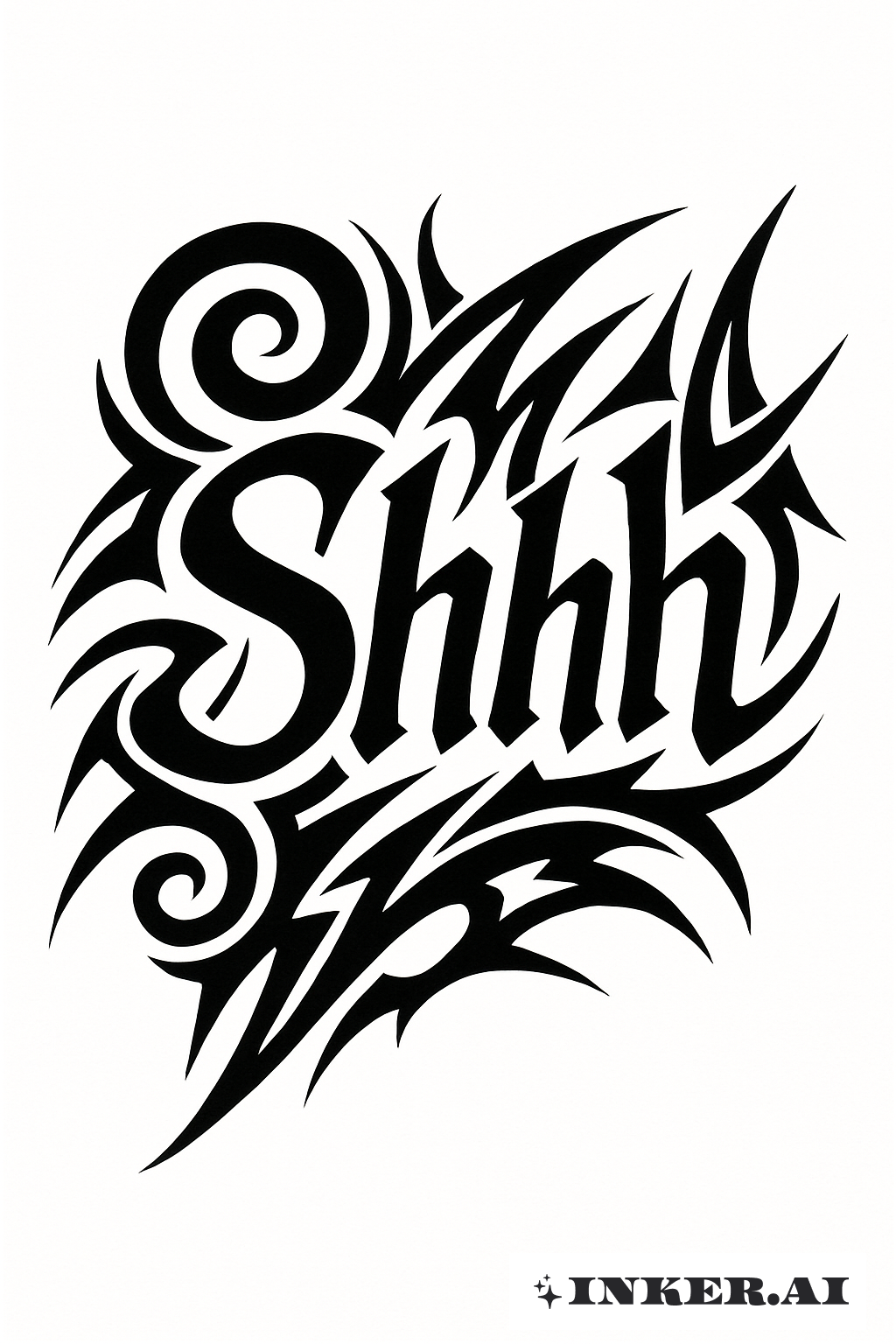 Shhh In A Bold Tribal Form