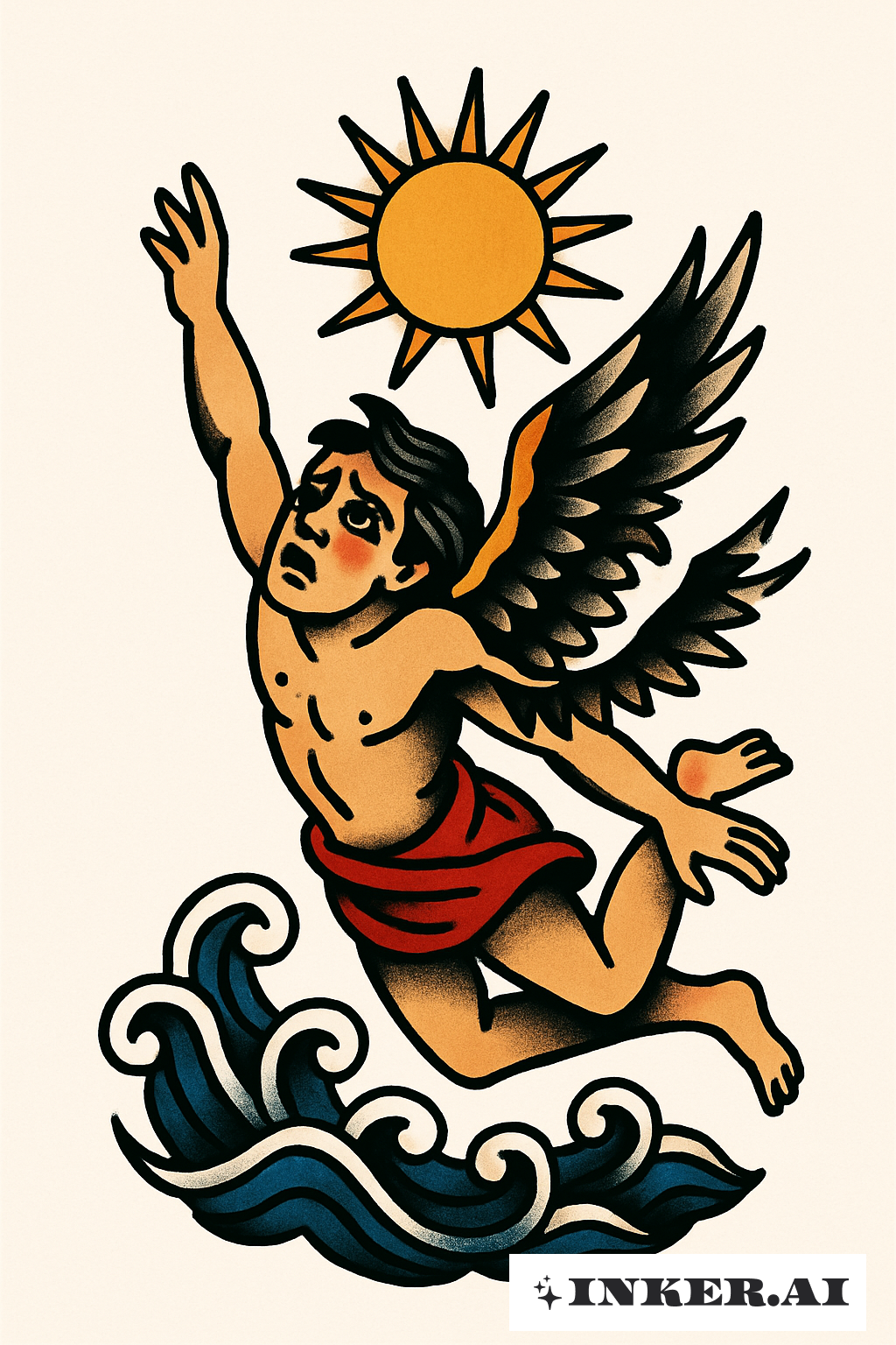 イカロスの悲劇的な墜落