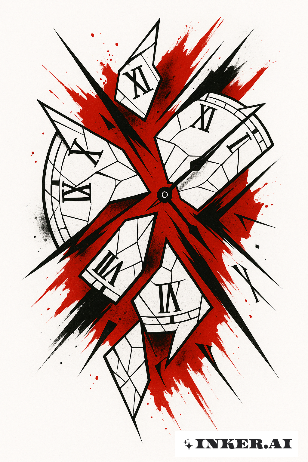 Éclats d'Horloge Géométriques Trash Polka