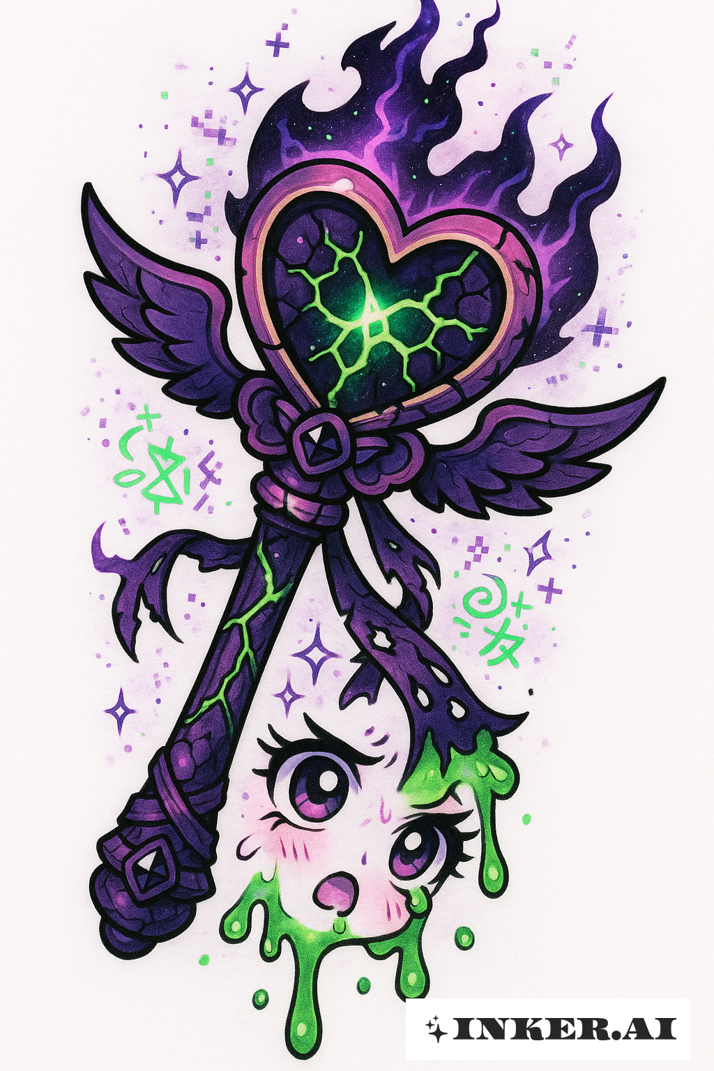 Baguette Corrompue de la Fille Magique Infectée