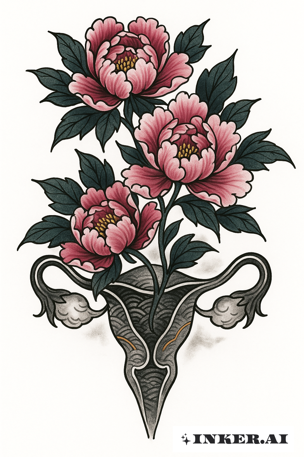 Pfingstrosen Blühen aus dem Mutterleib