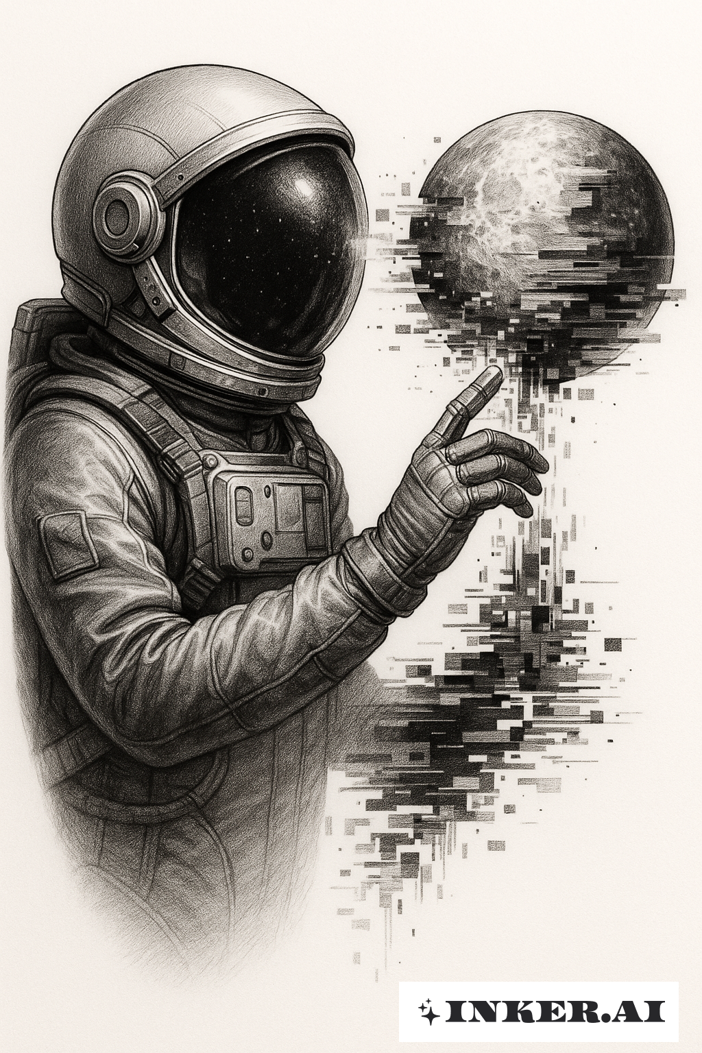 グリッチする惑星に触れるZ世代の宇宙飛行士