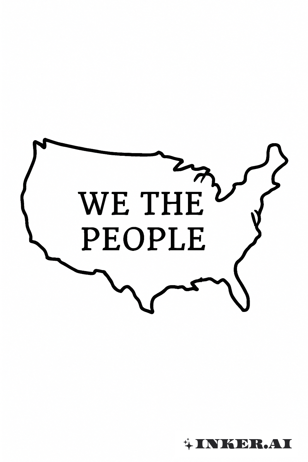 Um Contorno de um Mapa Sustenta Nós, o Povo