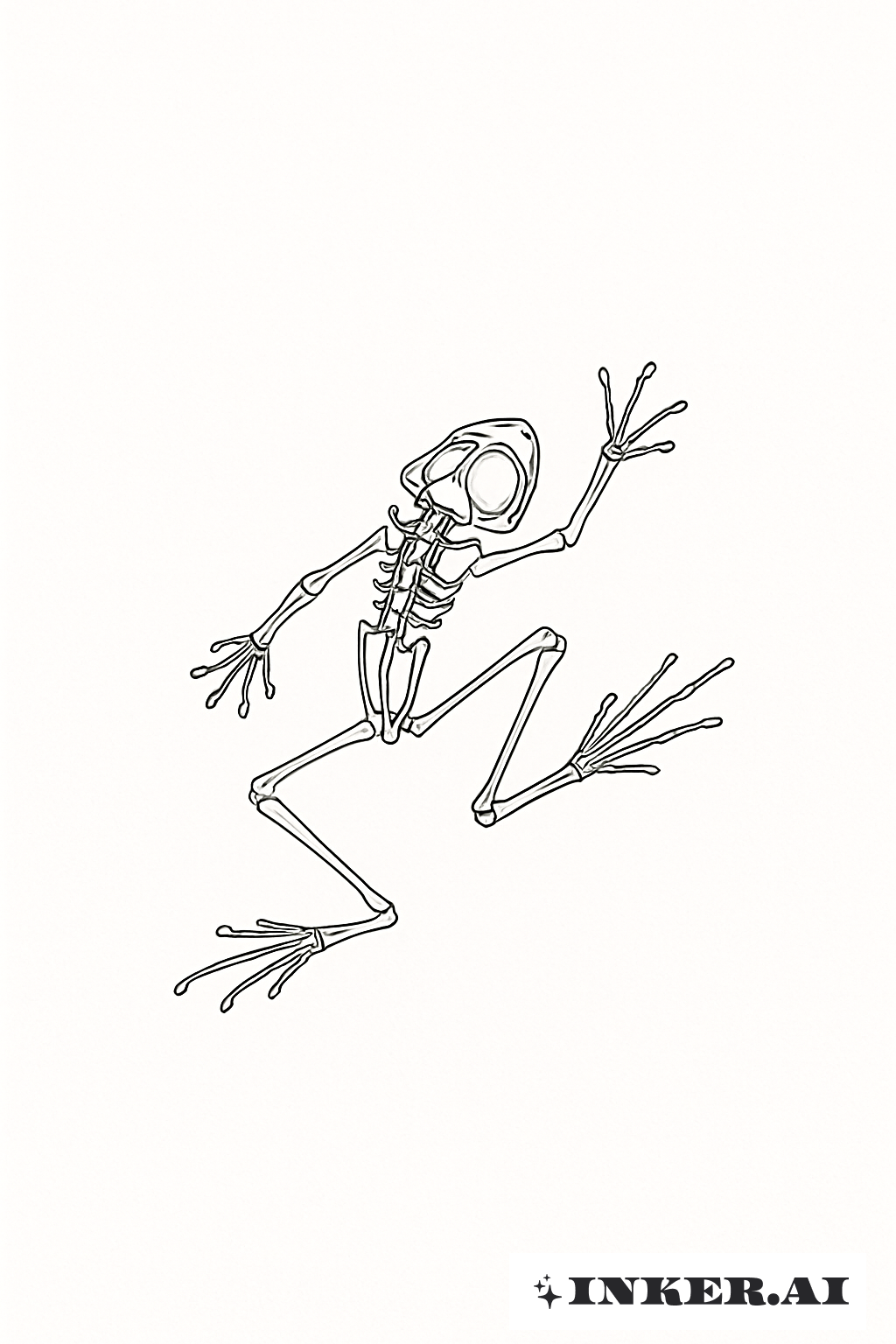Tiny Leaping Frog Skeleton