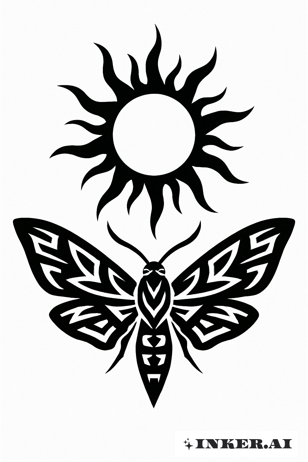 Stammes-Sonne und Motte