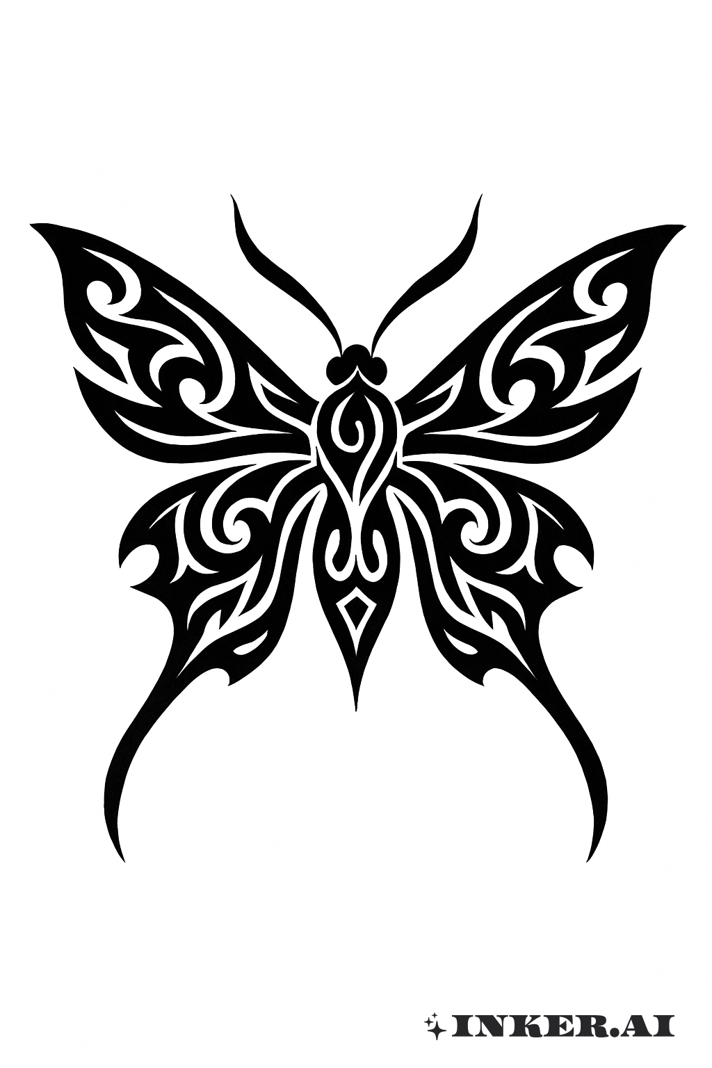 Fließende Linien bilden eine Motte