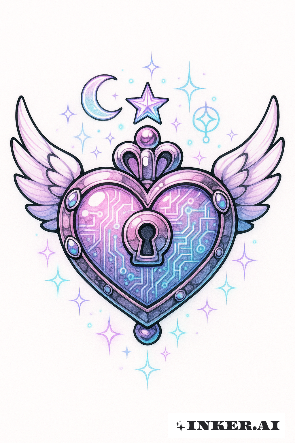 Magical Girl's Cyber Sigilism Heart Locket