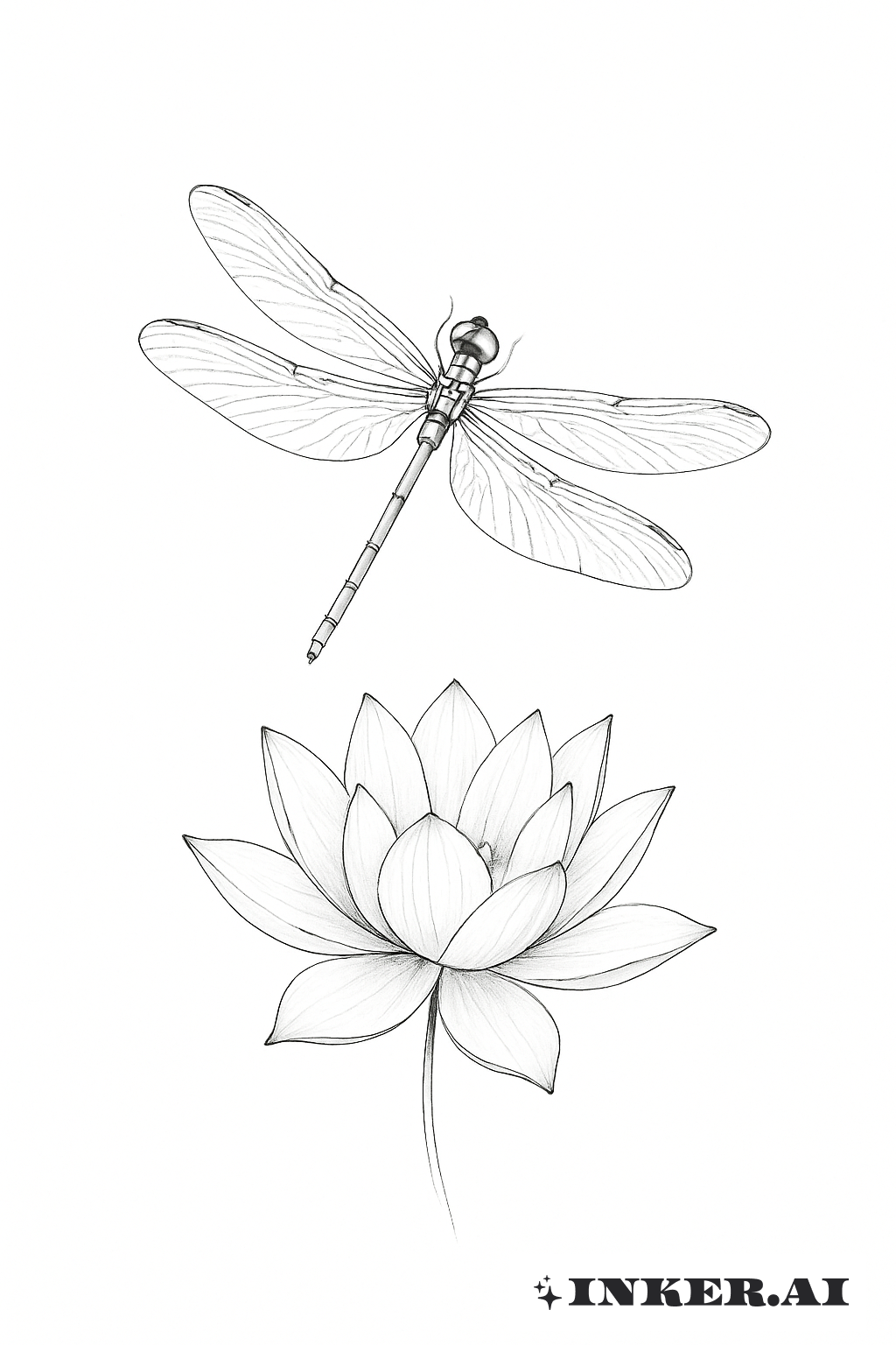 Dainty Dragonfly on a Blooming Lotus Flower