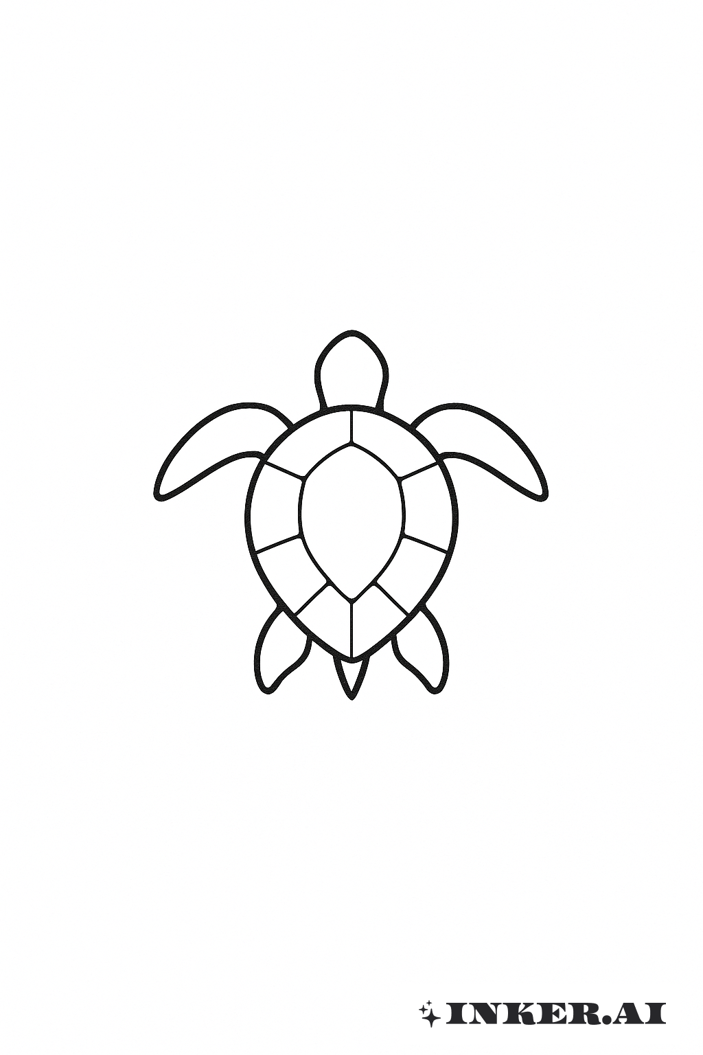 Simple Sea Turtle Outline